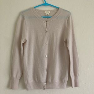 J Crew Cashmere Cardigan Small Beige